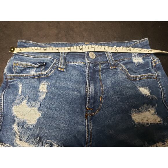 Arizona Jean Co. Mid Rise Dark Wash Distressed Shorts | Size 1 - Picture 5 of 6